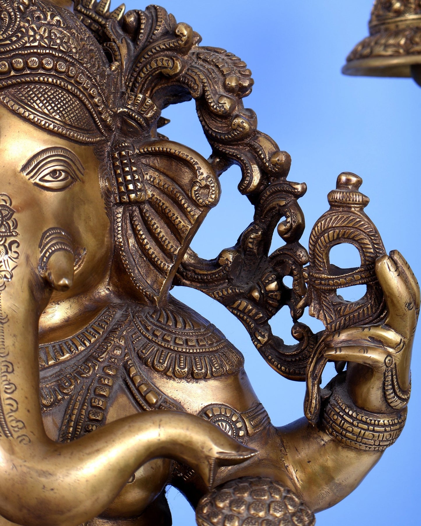 Large Ganesha Brass Statue - 26 Inch south Indian style - Budhshiv.com