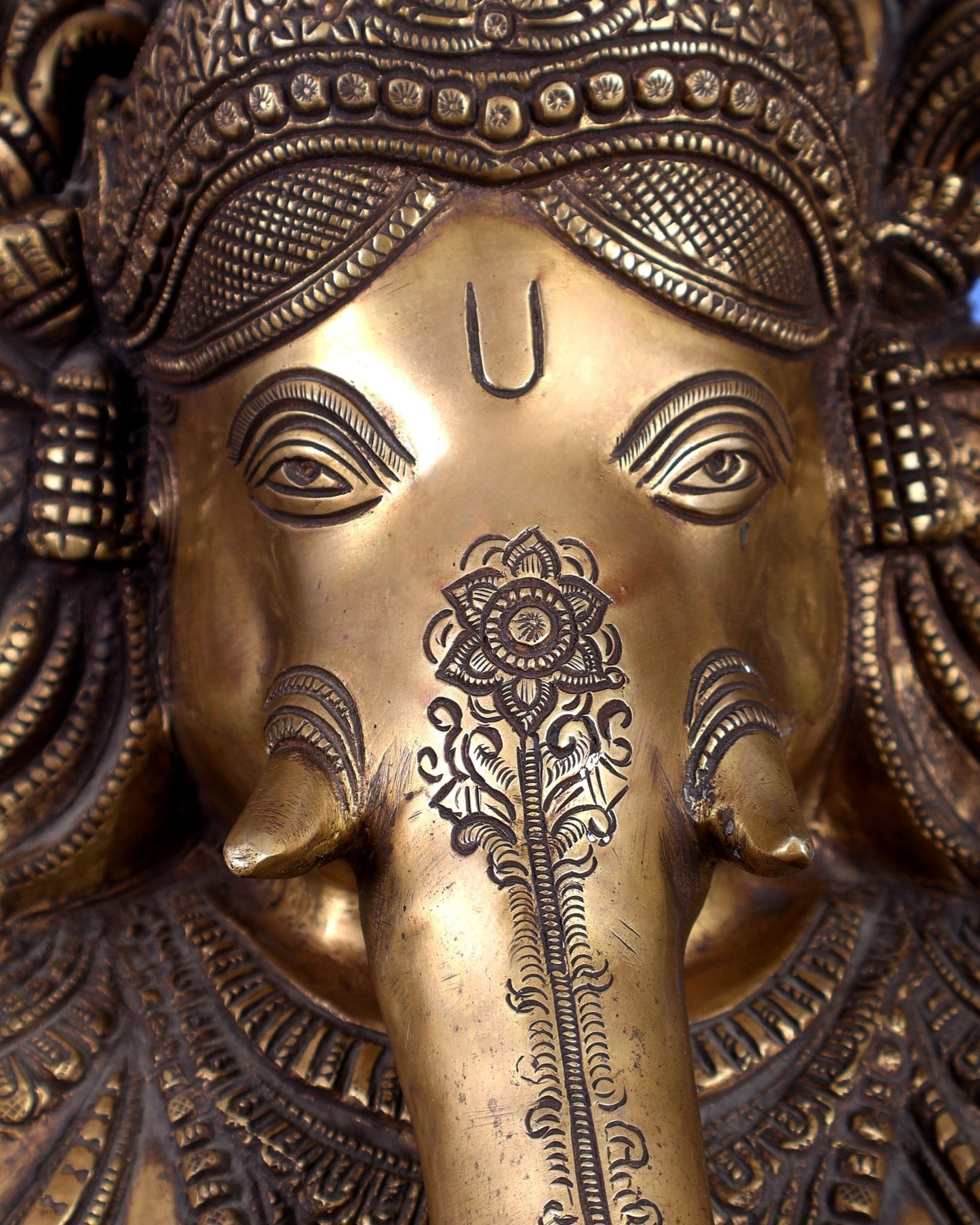 Large Ganesha Brass Statue - 26 Inch south Indian style - Budhshiv.com