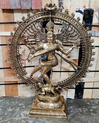 Large Handcrafted Superfine Brass Nataraja Statue by BudhShiv - 36"