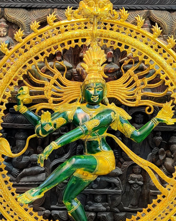 Large Handcrafted Superfine Brass Nataraja Statue - 36" - Budhshiv.com