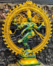 Large Handcrafted Superfine Brass Nataraja Statue - 36" - Budhshiv.com