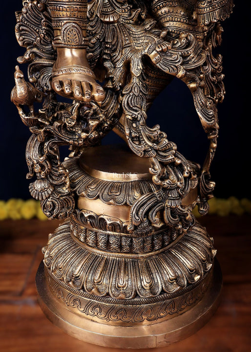 Large Lord Krishna Superfine Brass Sculpture - 48 inch, 75 kg - Budhshiv.com