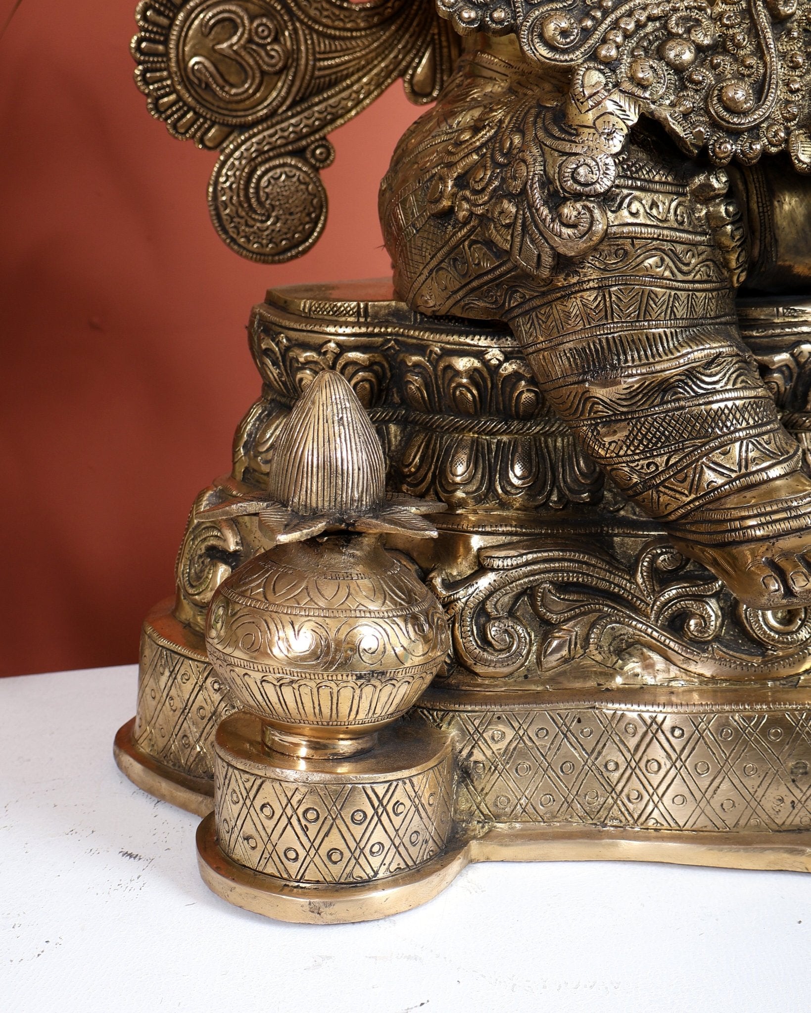 Large Pure Brass Ganesha Statue - 40" Height - Budhshiv.com