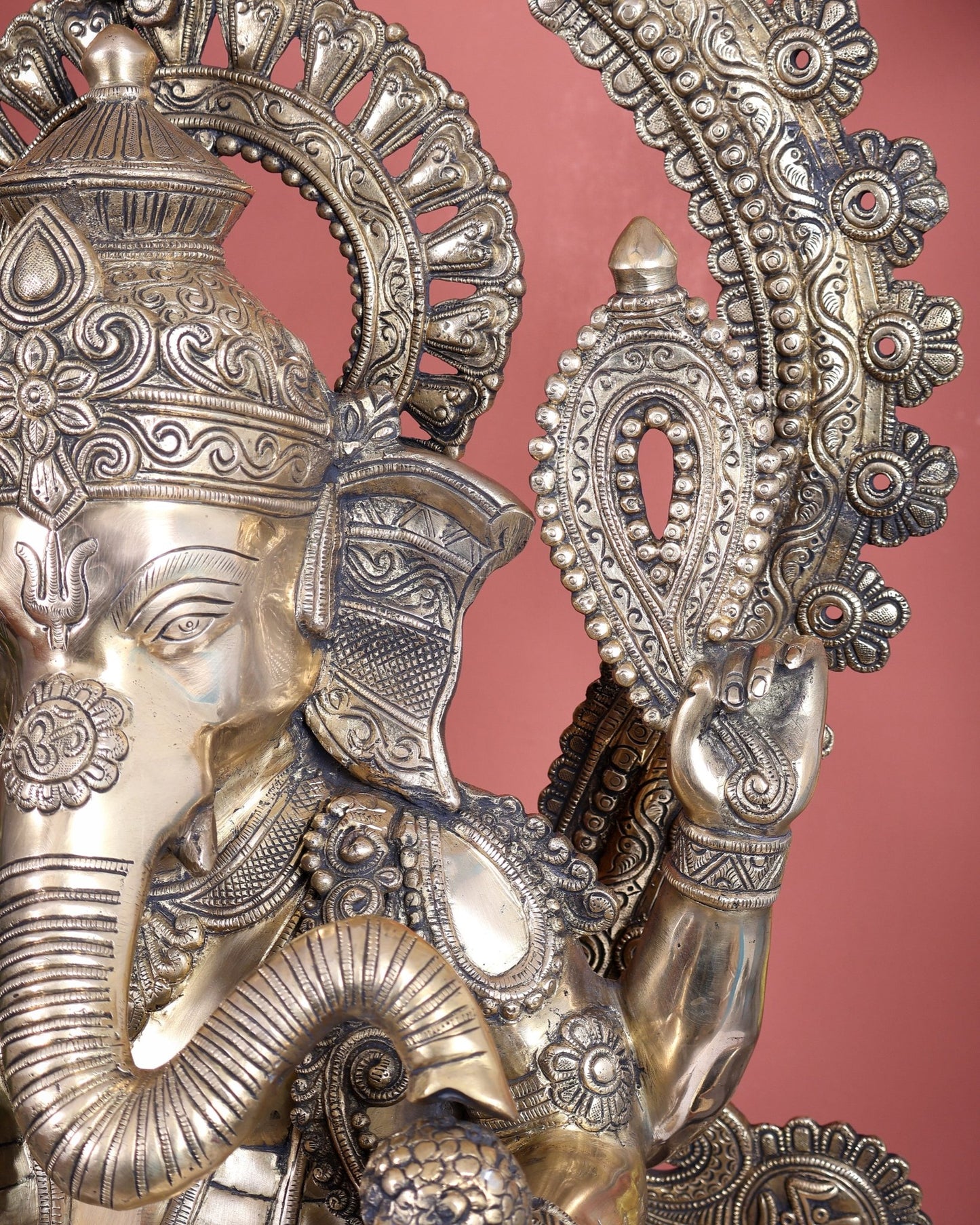 Large Pure Brass Ganesha Statue - 40" Height - Budhshiv.com