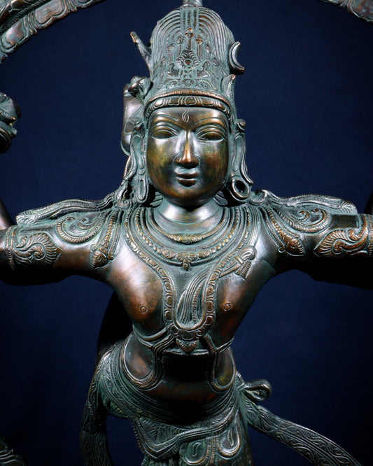 Large Pure Brass Nataraja in Ananda Tandava – 34.5" - Budhshiv.com