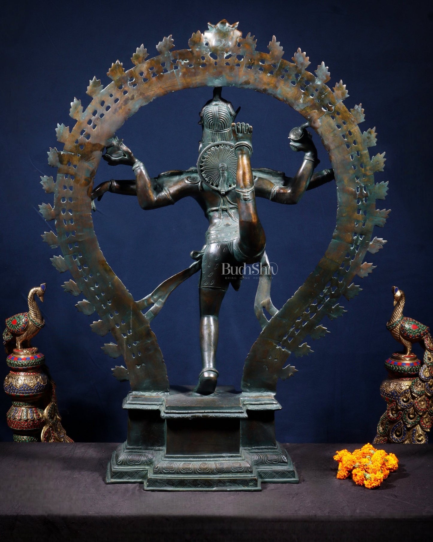 Large Pure Brass Nataraja in Ananda Tandava – 34.5" - Budhshiv.com