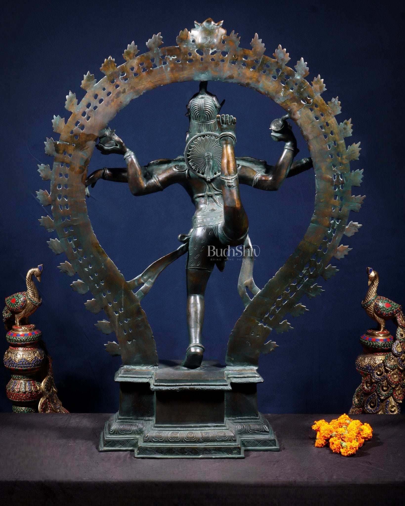 Large Pure Brass Nataraja in Ananda Tandava – 34.5" - Budhshiv.com