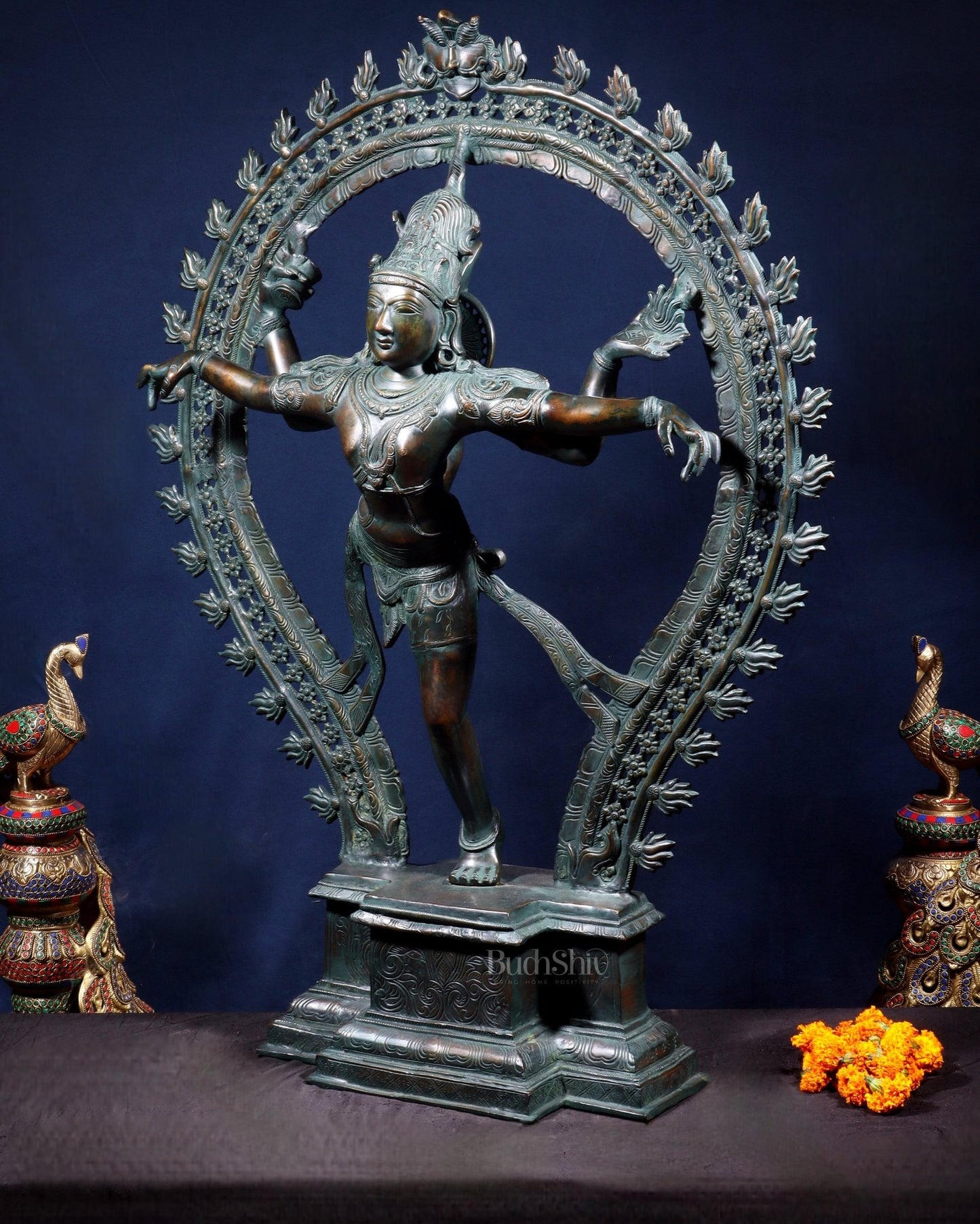Large Pure Brass Nataraja in Ananda Tandava – 34.5" - Budhshiv.com