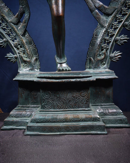 Large Pure Brass Nataraja in Ananda Tandava – 34.5" - Budhshiv.com