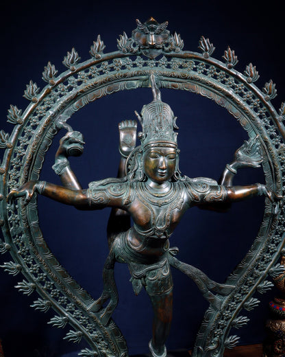 Large Pure Brass Nataraja in Ananda Tandava – 34.5" - Budhshiv.com