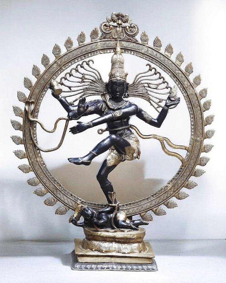 Larger - than - Life Brass Nataraja Statue by BudhShiv – 73 Inches, 150 Kg Masterpiece - Budhshiv.com
