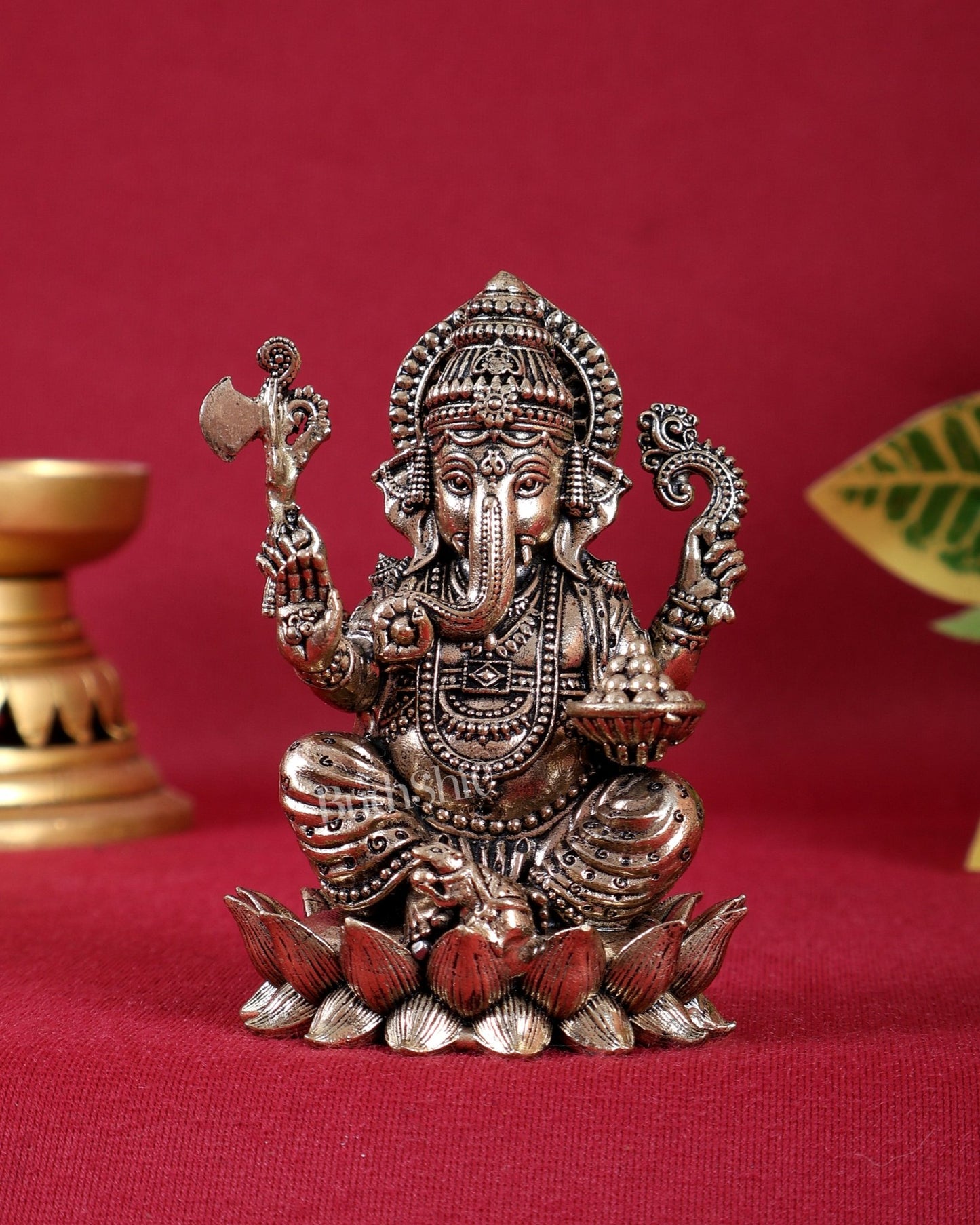 Lord Ganesha idol with Right - Side Trunk - Budhshiv.com