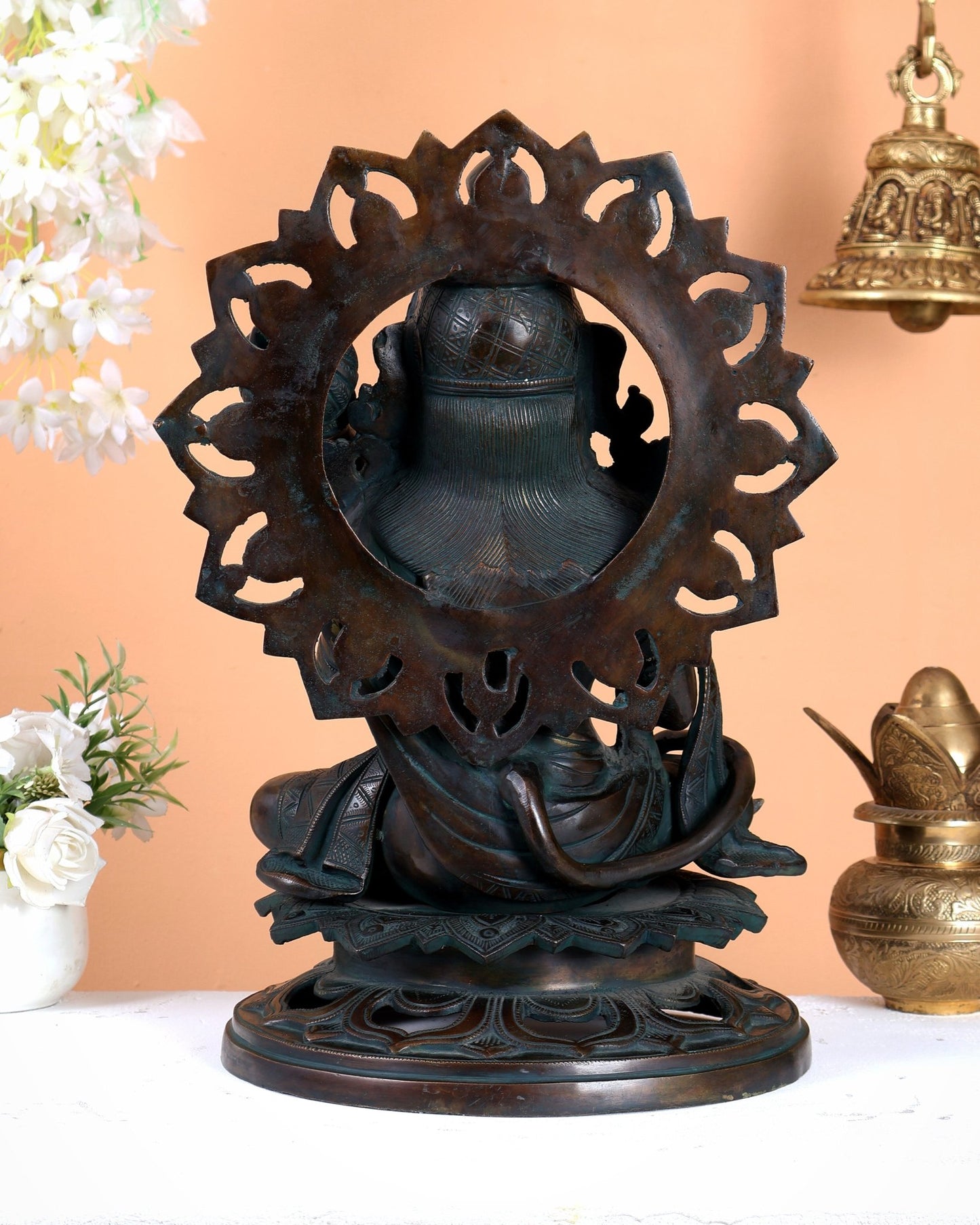 Lord Hanuman Statue - 18 inch Pure Brass Vintage finish - Budhshiv.com
