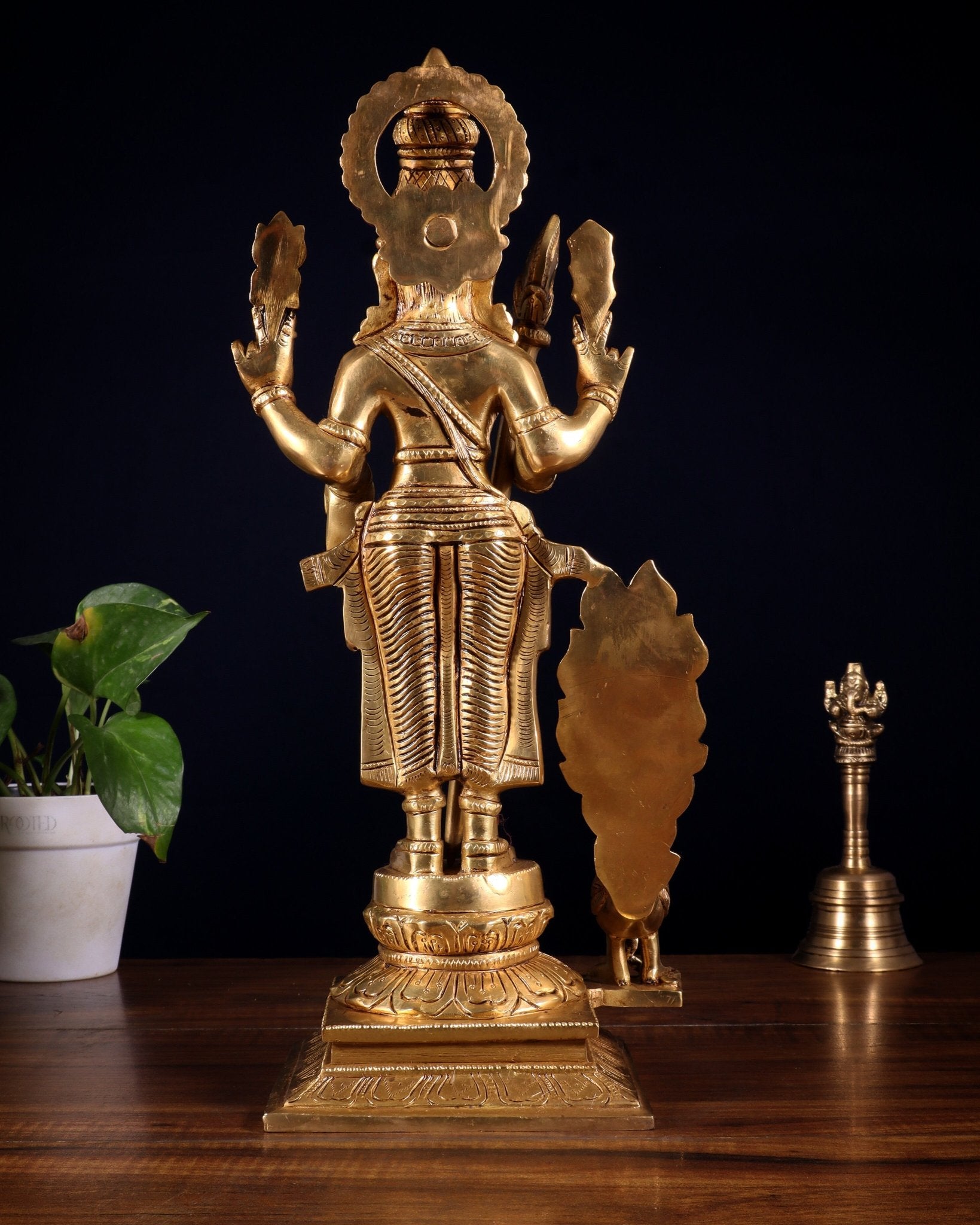 Lord Kartikeya Murugan superfine Brass idol | 15 inch - Budhshiv.com