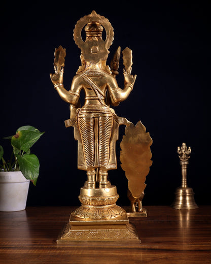 Lord Kartikeya Murugan superfine Brass idol | 15 inch - Budhshiv.com