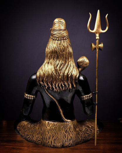 Lord Shiva Brass Idol - 20" - Black edition - Budhshiv.com