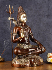 Lord Shiva Brass Idol - 22.5" Chola Tone - Budhshiv.com