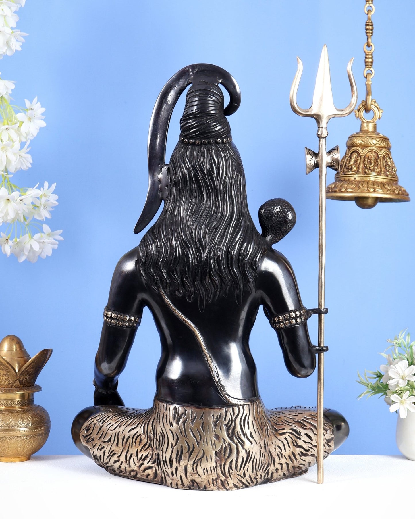 Lord Shiva Brass Idol gangadhar - 20" black edition - Budhshiv.com