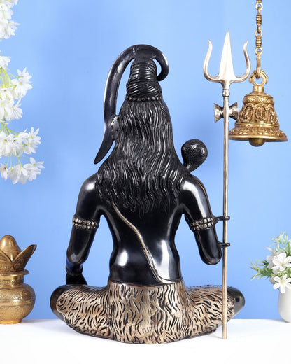 Lord Shiva Brass Idol gangadhar - 20" black edition - Budhshiv.com