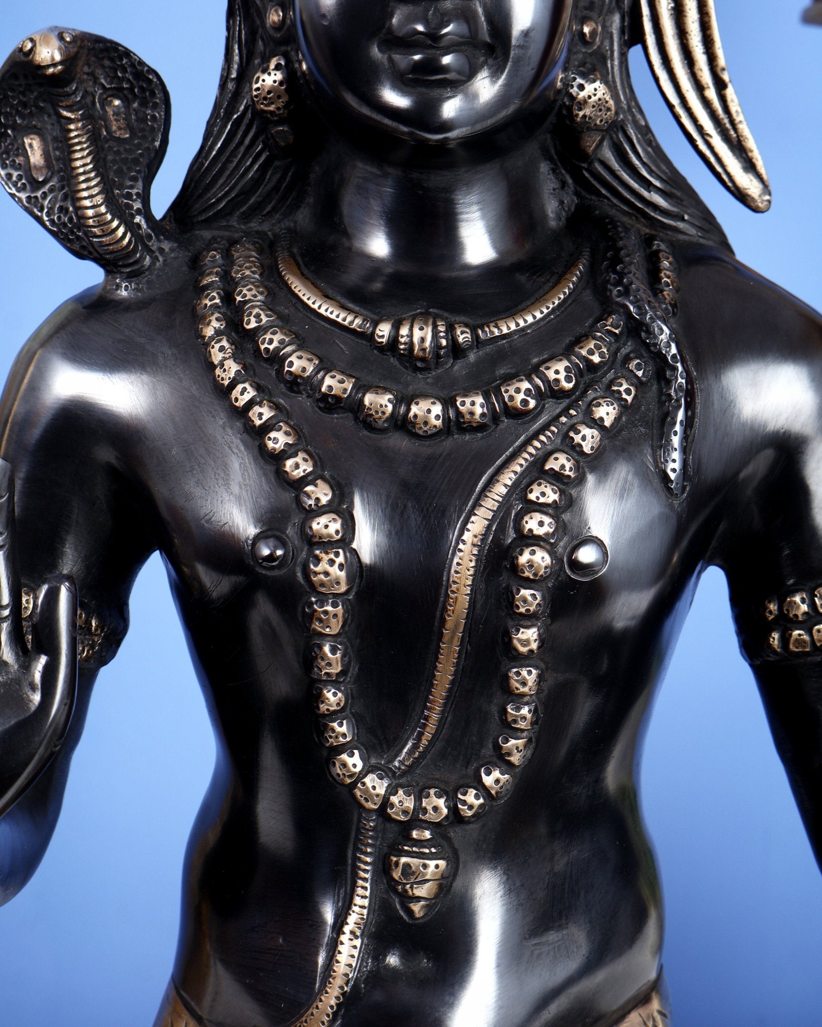Lord Shiva Brass Idol gangadhar - 20" black edition - Budhshiv.com