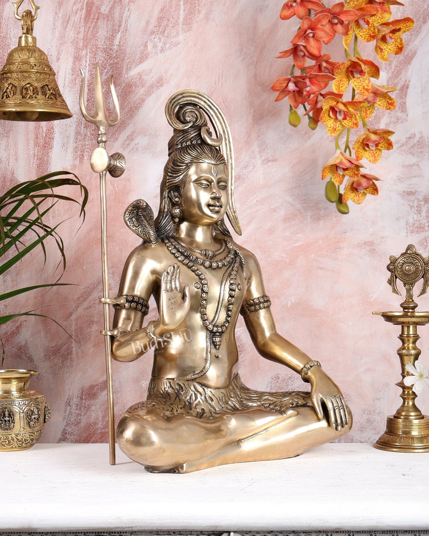 Lord Shiva Brass Idol gangadhar - 20" - Budhshiv.com