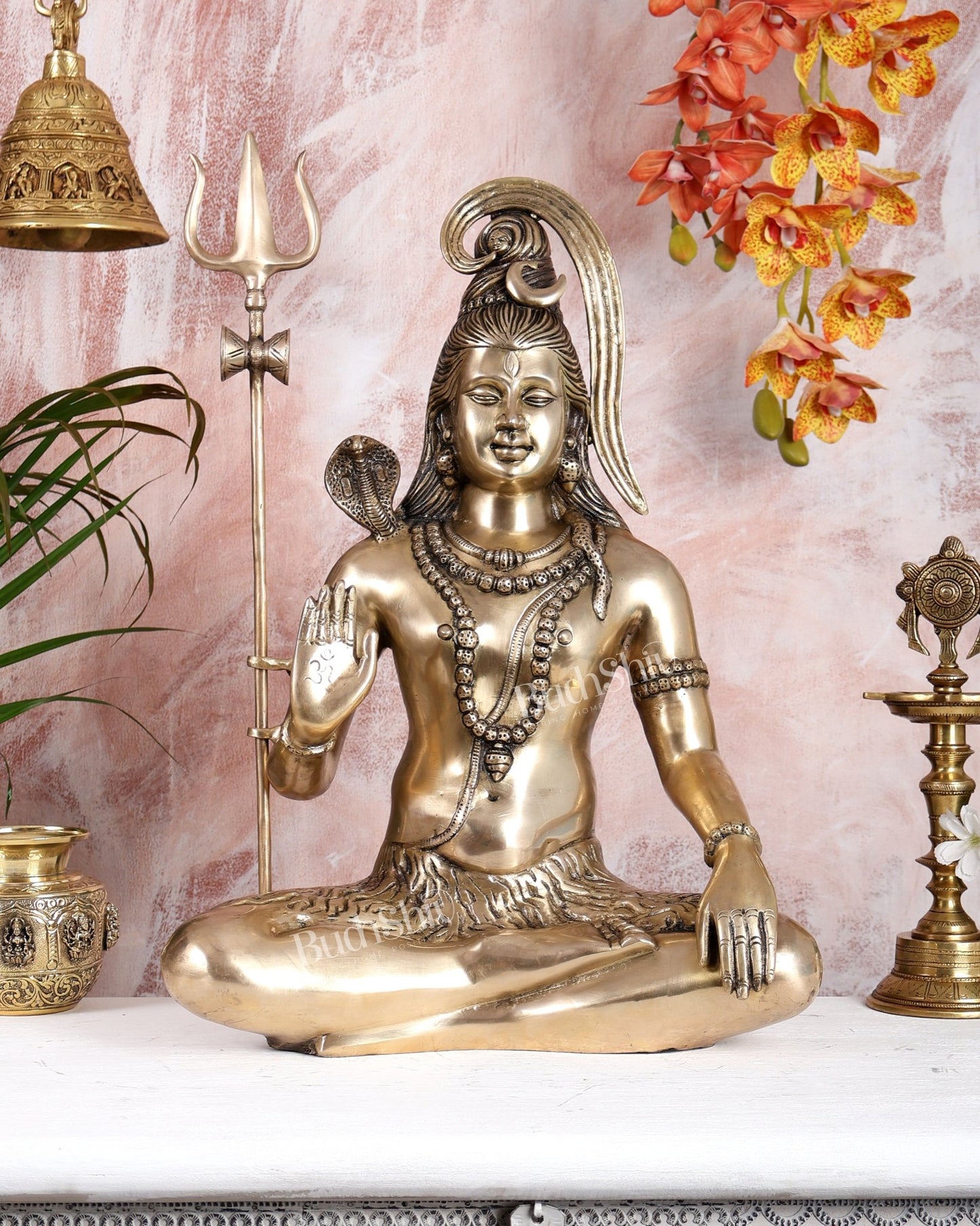 Lord Shiva Brass Idol gangadhar - 20" - Budhshiv.com