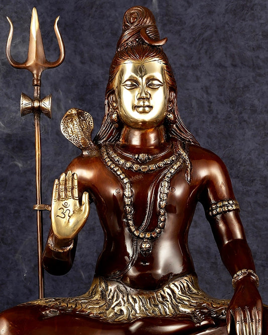 Lord Shiva Brass statue - 24 inch Chola Tone - Budhshiv.com