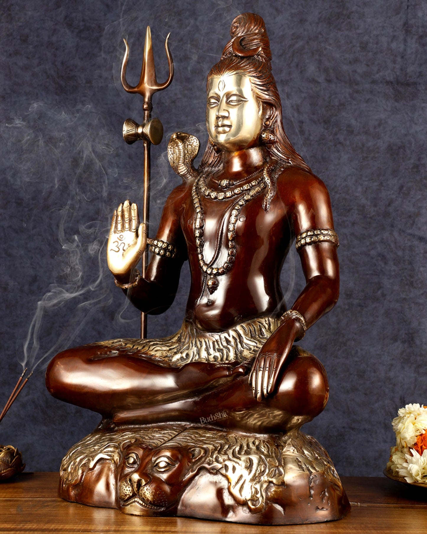 Lord Shiva Brass statue - 24 inch Chola Tone - Budhshiv.com