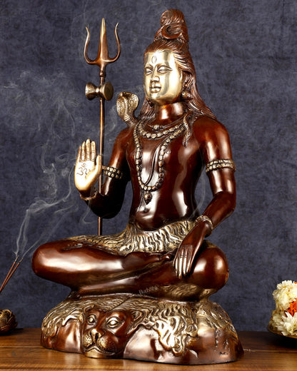 Lord Shiva Brass statue - 24 inch Chola Tone - Budhshiv.com