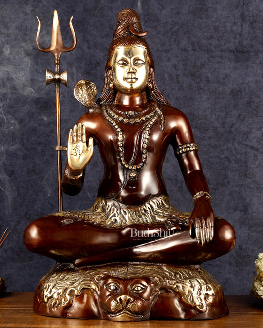 Lord Shiva Brass statue - 24 inch Chola Tone - Budhshiv.com