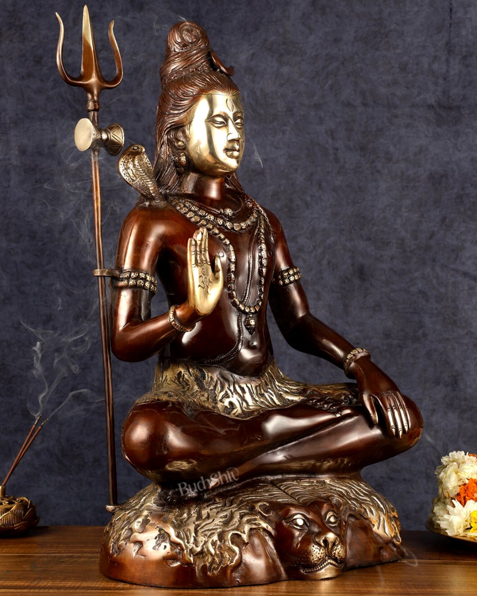 Lord Shiva Brass statue - 24 inch Chola Tone - Budhshiv.com