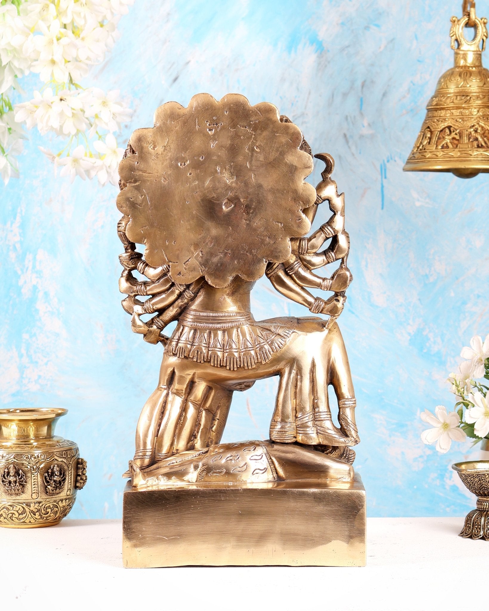 Mahakali Brass Statue 15 inch matte finish - Budhshiv.com