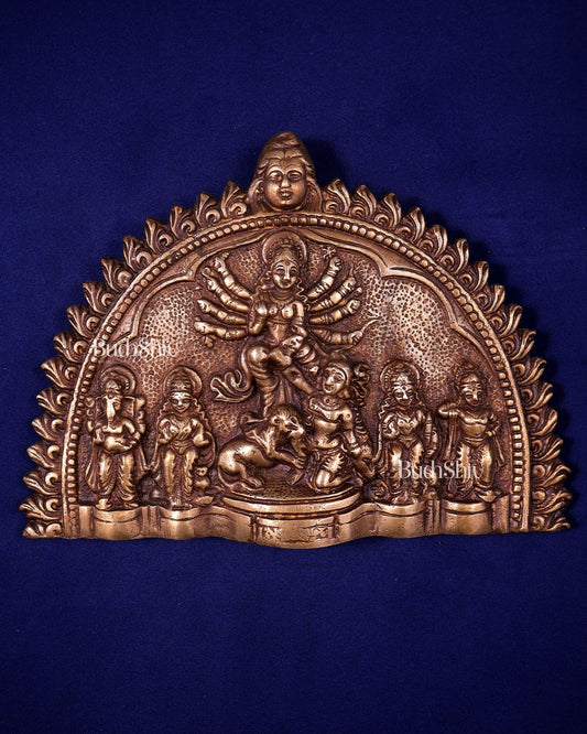 Mahisasur Mardini durga brass wall hanging - Budhshiv.com