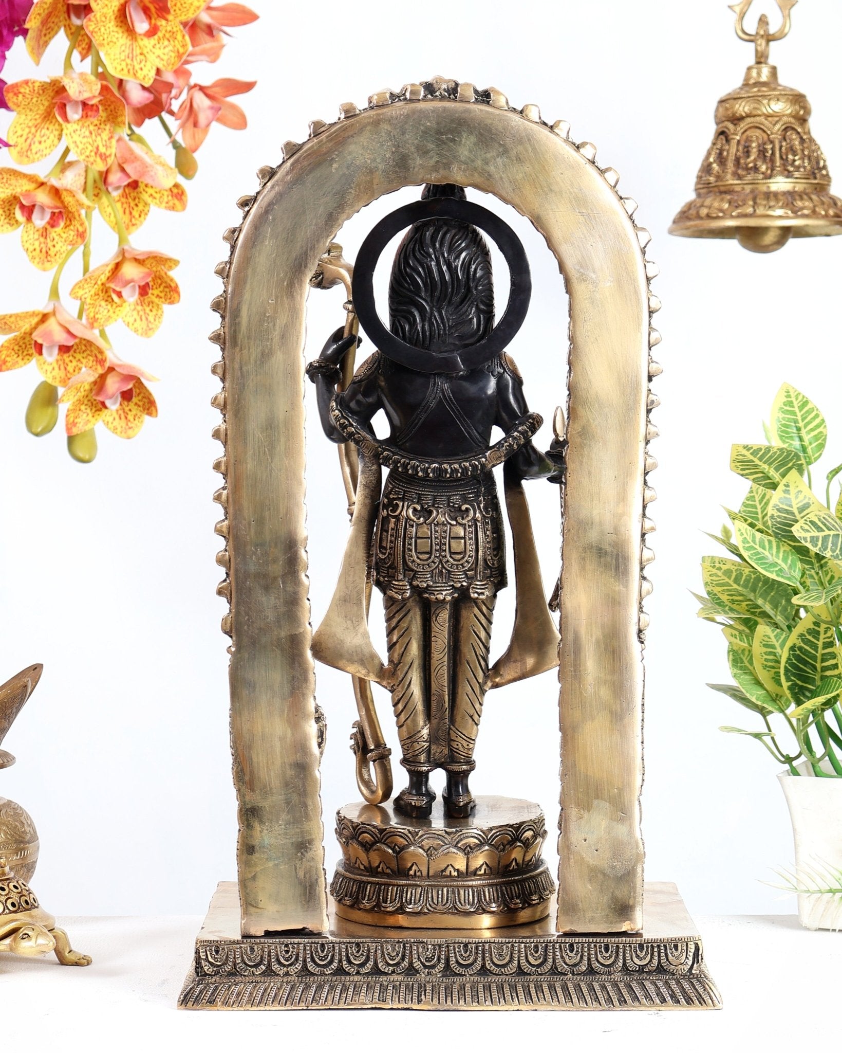 Majestic Ayodhya Ram Lalla Superfine Brass Sculpture - Black Edition, 18.5 Inch - Budhshiv.com