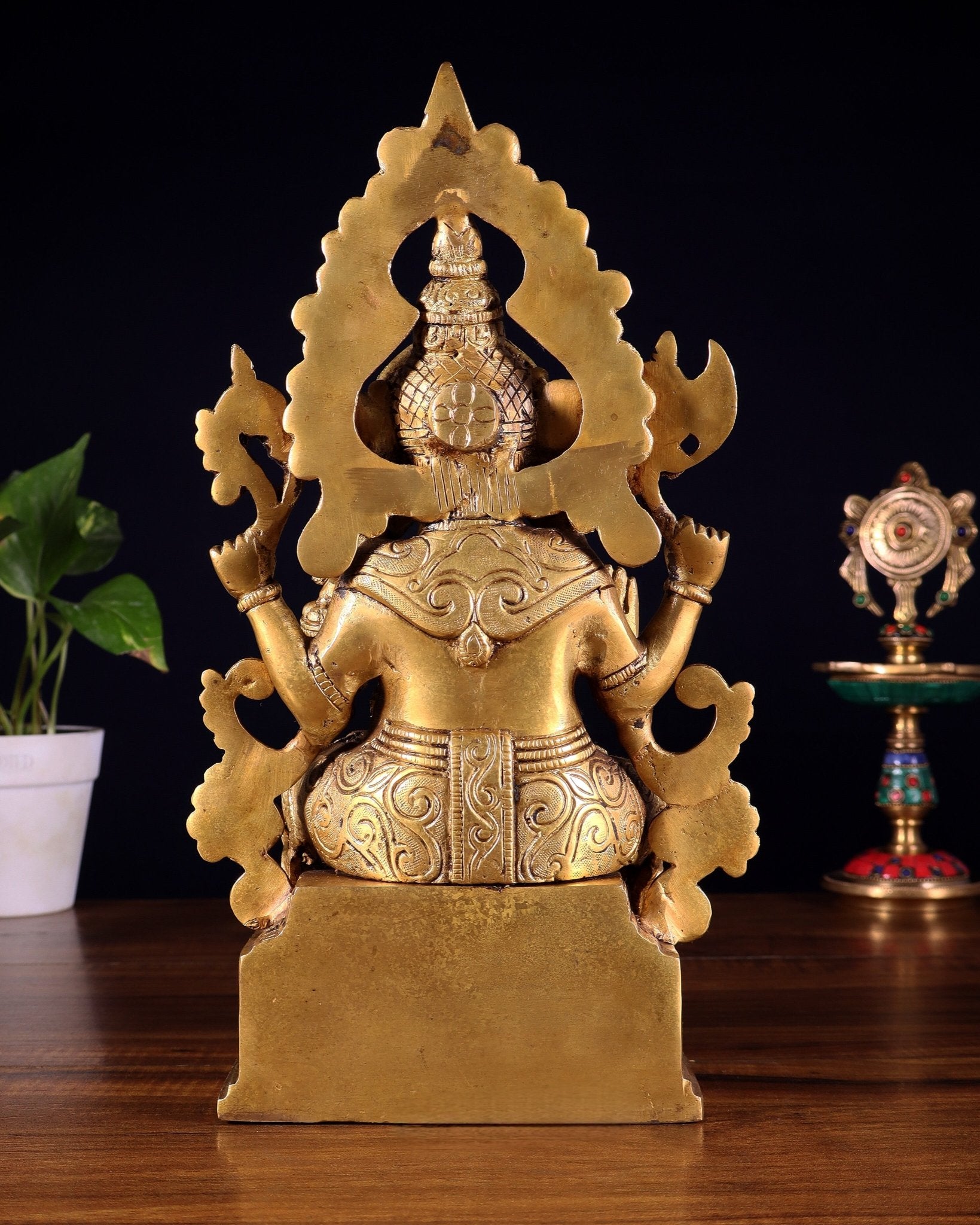 Majestic Brass Lord Ganesha Statue - 12 Inch - Budhshiv.com