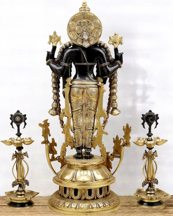 Majestic Lord Vishnu Dashavatar Bronze Statue | 30 Inch (76.2 cm) - Budhshiv.com