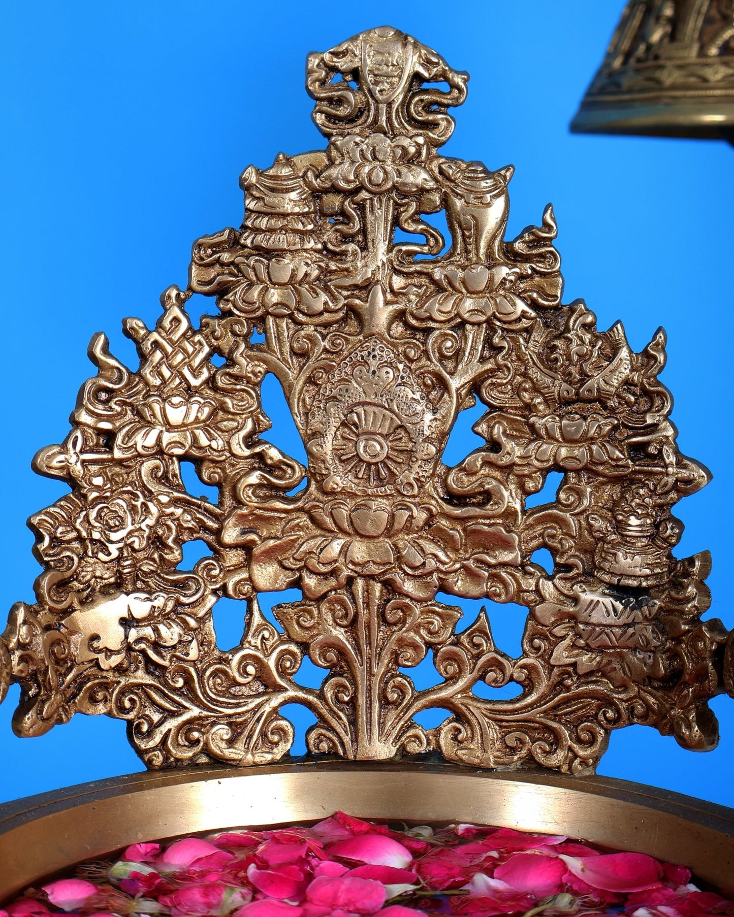 Majestic Pure Brass Urli Bowl | Height: 11.5 inch - Budhshiv.com