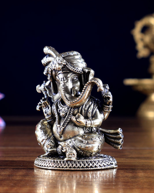 Miniature Brass Superfine Ganesha Idol – Pocket - Size Blessings for Home & Gifts - Budhshiv.com