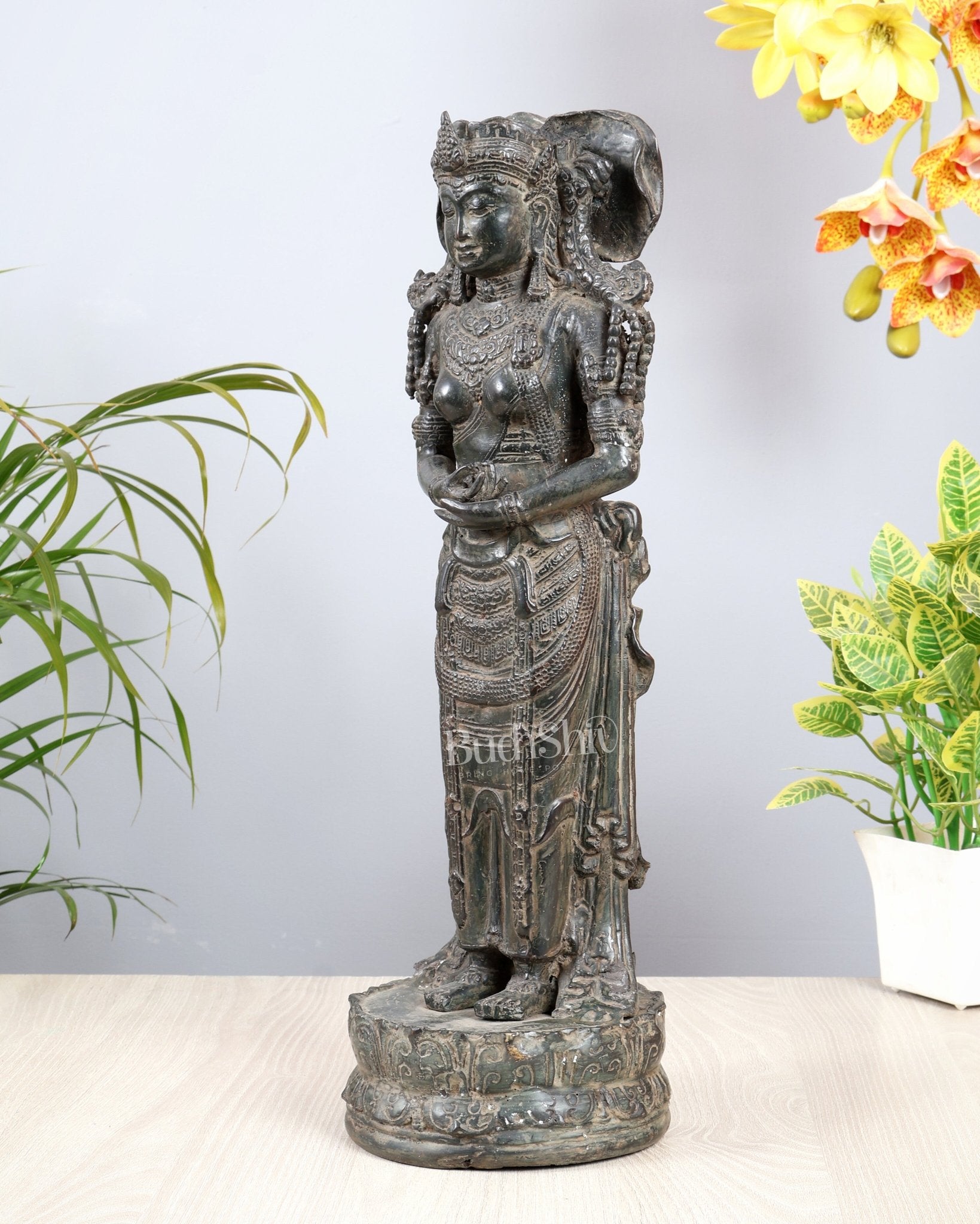 Mother Earth Bhoomi Devi – Indonesian Depiction, Balinese Artistry 18.5 inch - Budhshiv.com