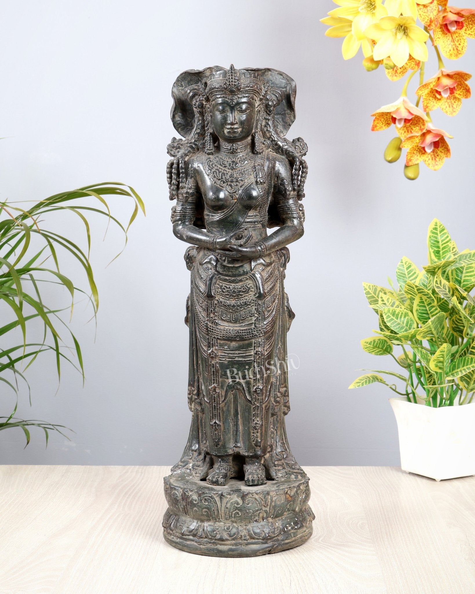 Mother Earth Bhoomi Devi – Indonesian Depiction, Balinese Artistry 18.5 inch - Budhshiv.com