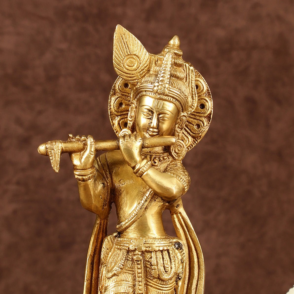 Murlidhari Krishna Idol 9.5" antique finish - Budhshiv.com