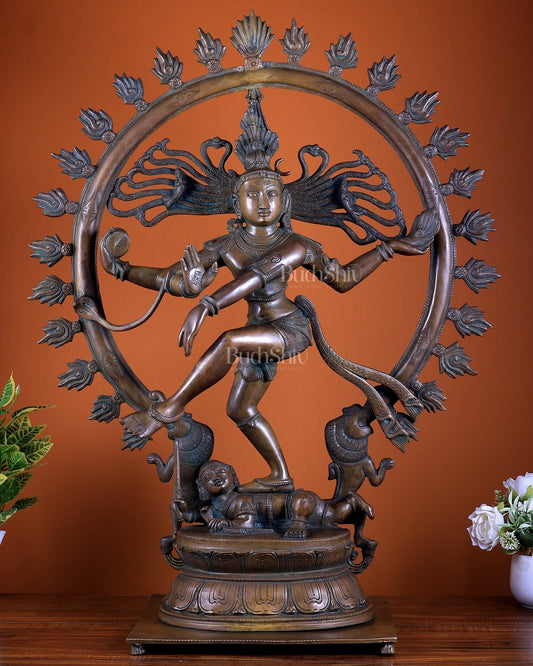Panchaloha Bronze Nataraja Sculpture | Chola Theme Museum Grade 30.5" - Budhshiv.com