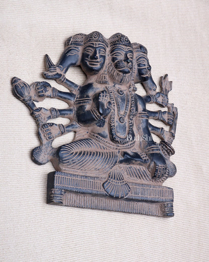 Panchmukhi Hanuman Brass Wall Hanging | Auspicious & Ward off Evil | 8" - Budhshiv.com