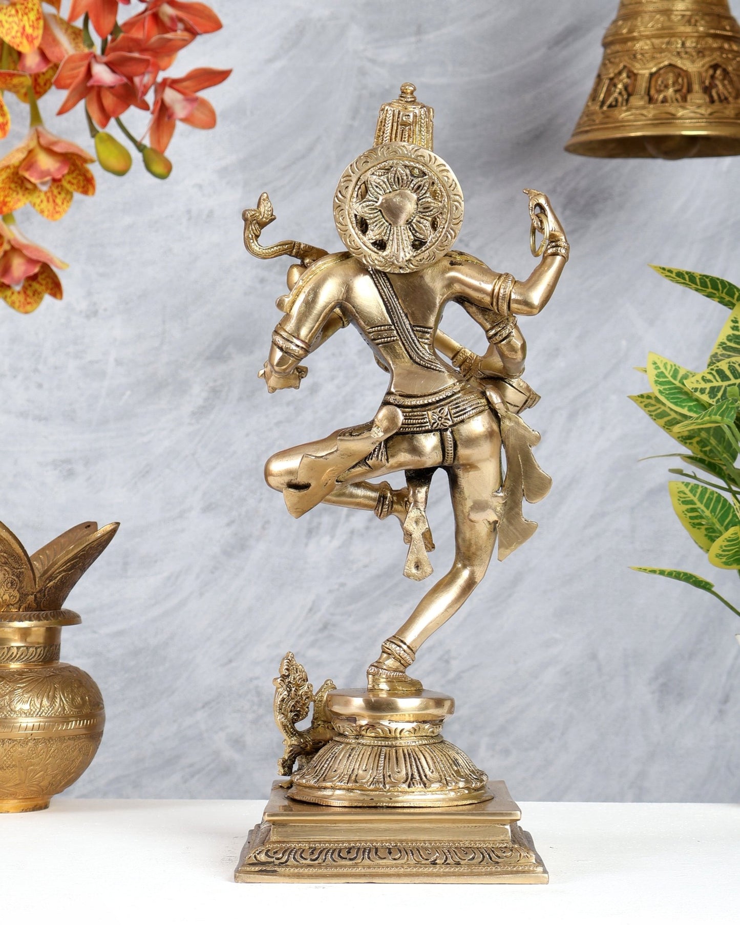 Premium Brass Dancing Saraswati Idol with Annam (Swan) – 14 Inch Divine Sculpture - Budhshiv.com
