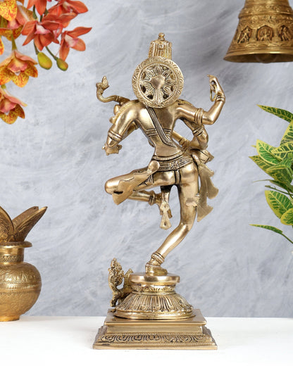 Premium Brass Dancing Saraswati Idol with Annam (Swan) – 14 Inch Divine Sculpture - Budhshiv.com