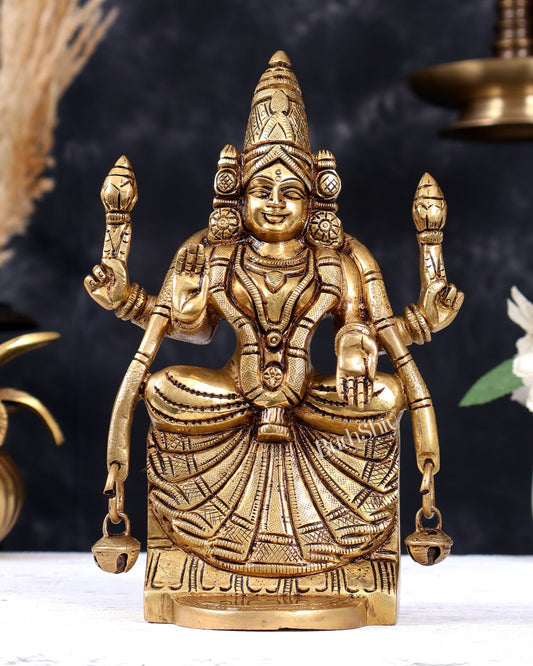 Premium Brass Goddess Padmavathi Lakshmi Idol 8 inch - Budhshiv.com