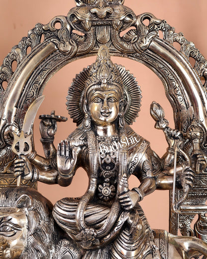 Premium Brass Handcrafted Goddess Durga Statue 26 inch - Budhshiv.com
