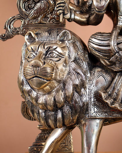 Premium Brass Handcrafted Goddess Durga Statue 26 inch - Budhshiv.com