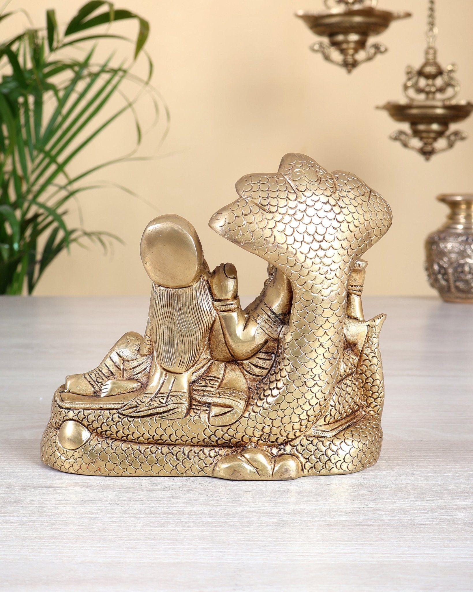 Premium Brass lakshmi narayan idol 7" - Budhshiv.com