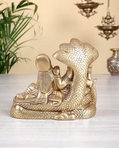 Premium Brass lakshmi narayan idol 7" - Budhshiv.com